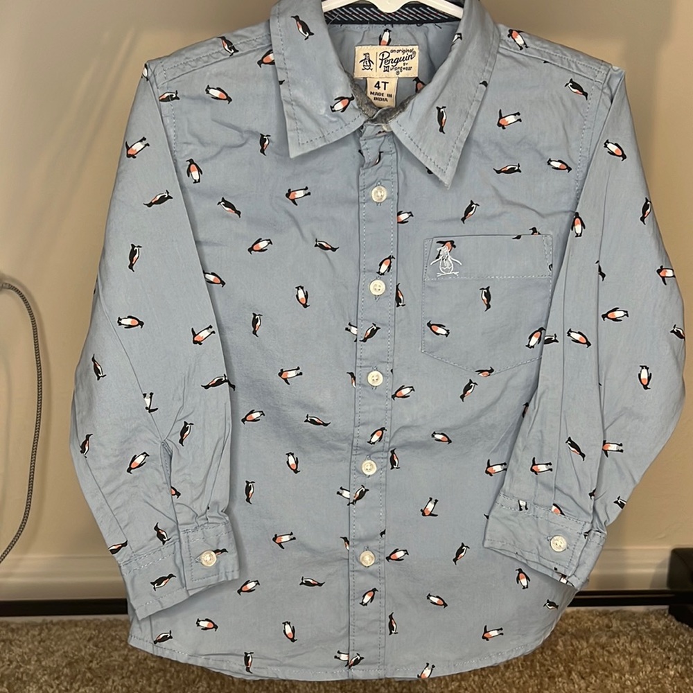 Boys Cloth Original Penguin Shirt Size 4T Stylish Kid's Shirt Soft comfy